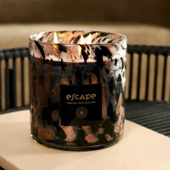 ESCAPE INDIAN INSPIRATION Candela Profumata In Vaso Bianco, Beige, Multicolore