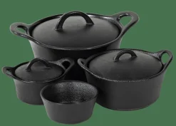 FERO Cocotte Con Coperchio 40 CL Nero