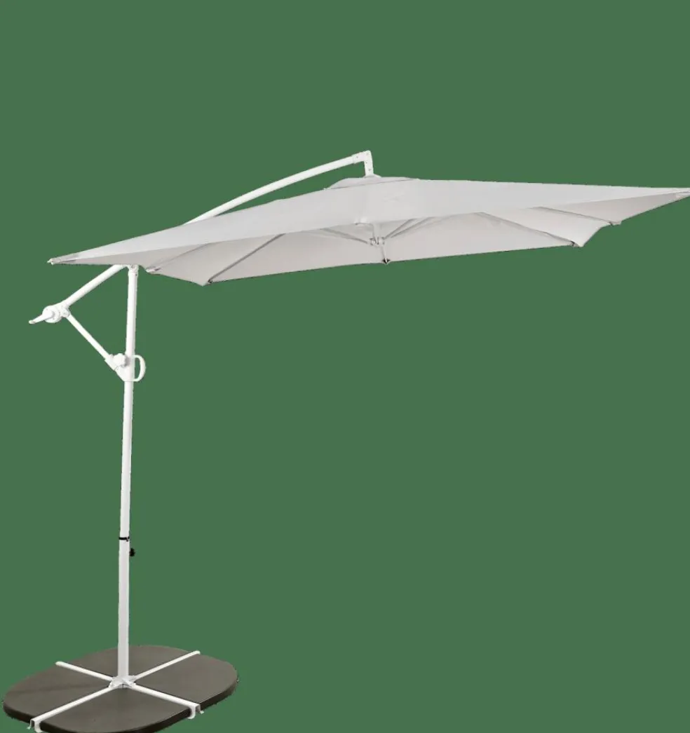 FIJI Ombrellone Sospeso Senza Base Grigio Chiaro