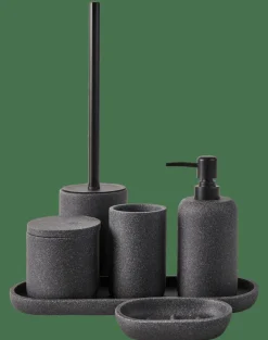 MOON Scopino WC In Supporto Nero, Grigio Scuro