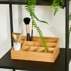 ORGANOO Contenitore Per Cotton Fioc Trasparente, Naturale