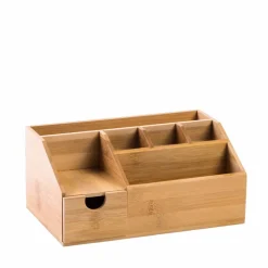 ORGANOO Contenitore Per Cotton Fioc Trasparente, Naturale