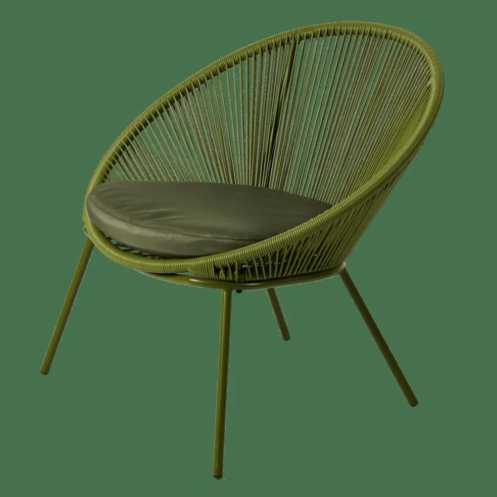 PAPAYO Sedia Lounge Con Cuscino Verde
