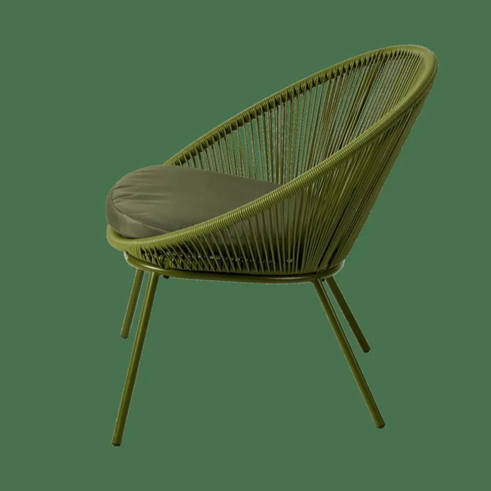 PAPAYO Sedia Lounge Con Cuscino Verde