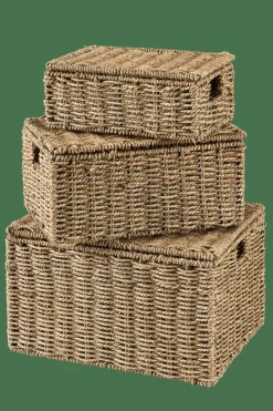 SEAGRASS Cesto Portatutto L Con Coperchio Naturale