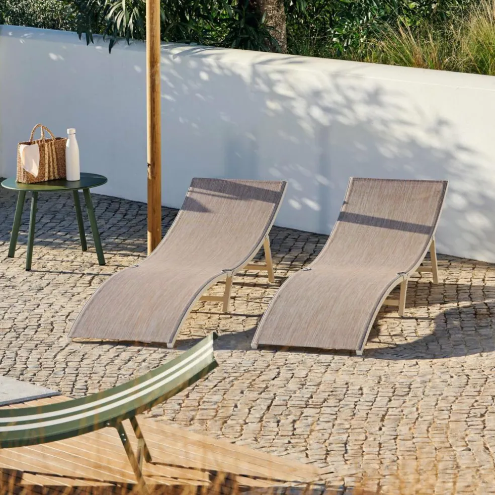 SILVES Lettino Set Di 2 Sabbia